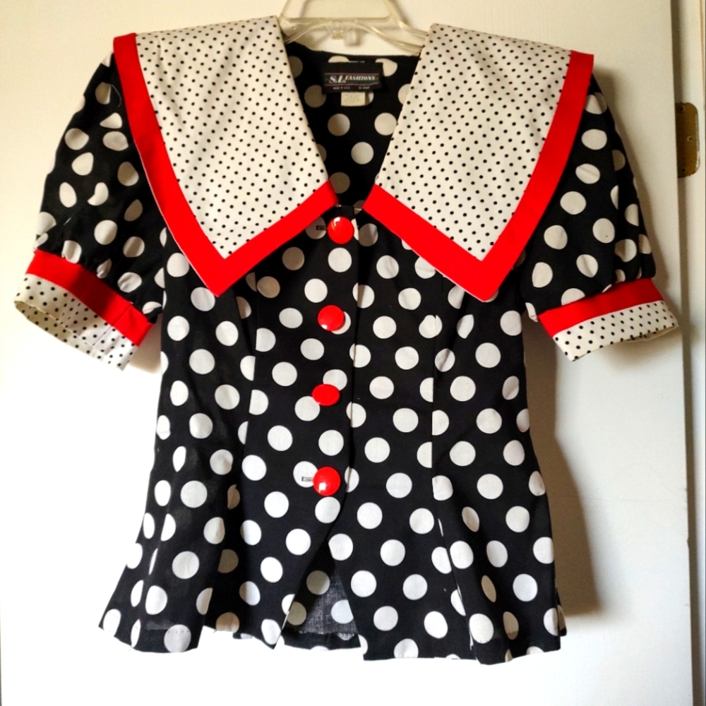 Vintage Women's polkadot Top S.L. Fashions
